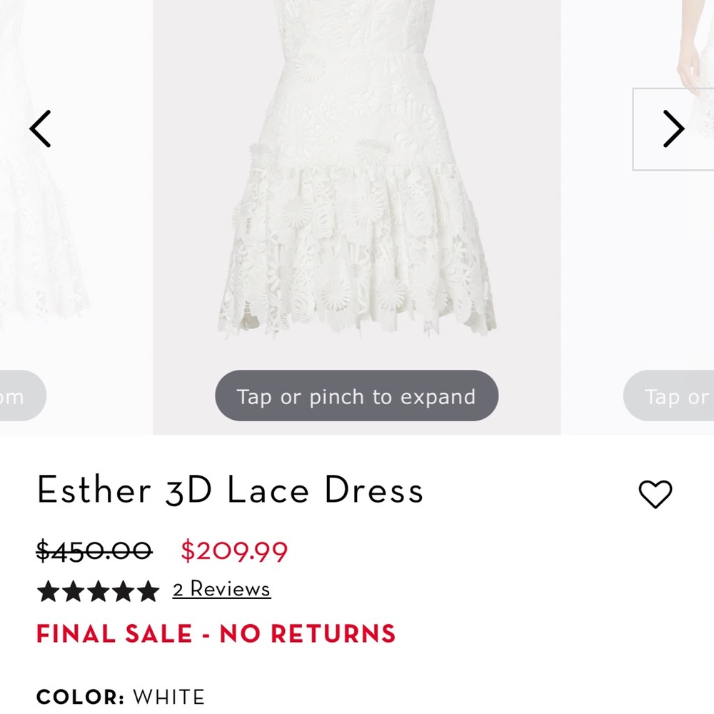 BNWT Milly white floral dress